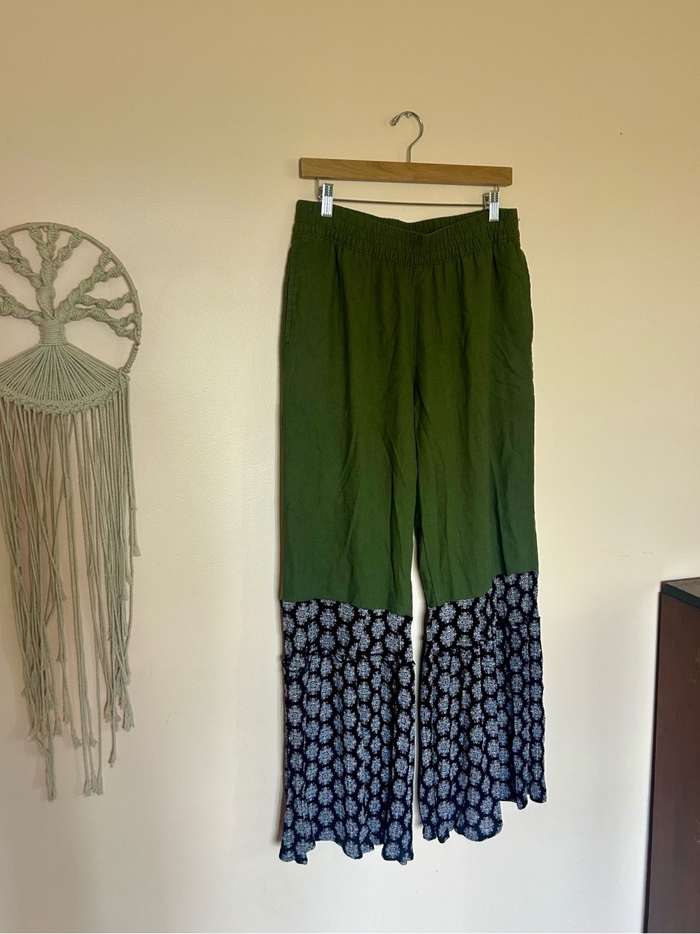 Upcycled Linen Bell Bottoms